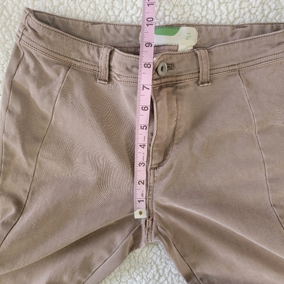 Anthropologie Ona Skinny Leg Utility Pants Cropped Button Ankle Tan Size 27 - Picture 13 of 16